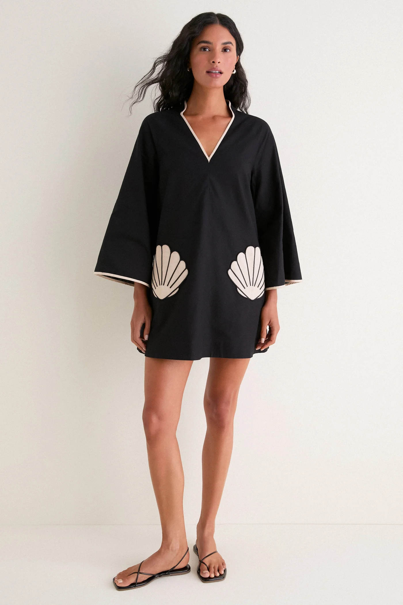 Black & Tan Seashell Oceana Mini Dress | Tuckernuck (US)