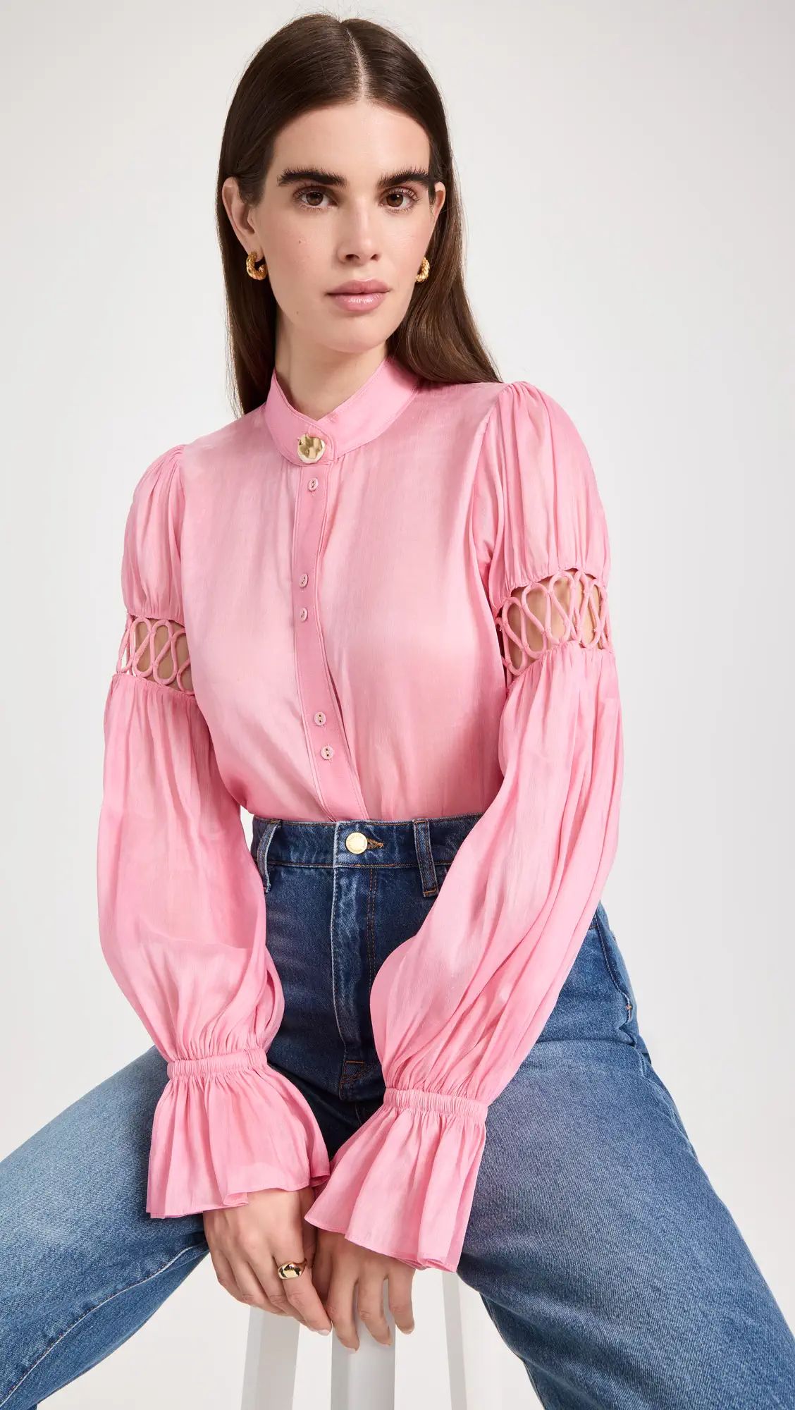 Aje Auguste Frill Cuff Blouse | Shopbop | Shopbop