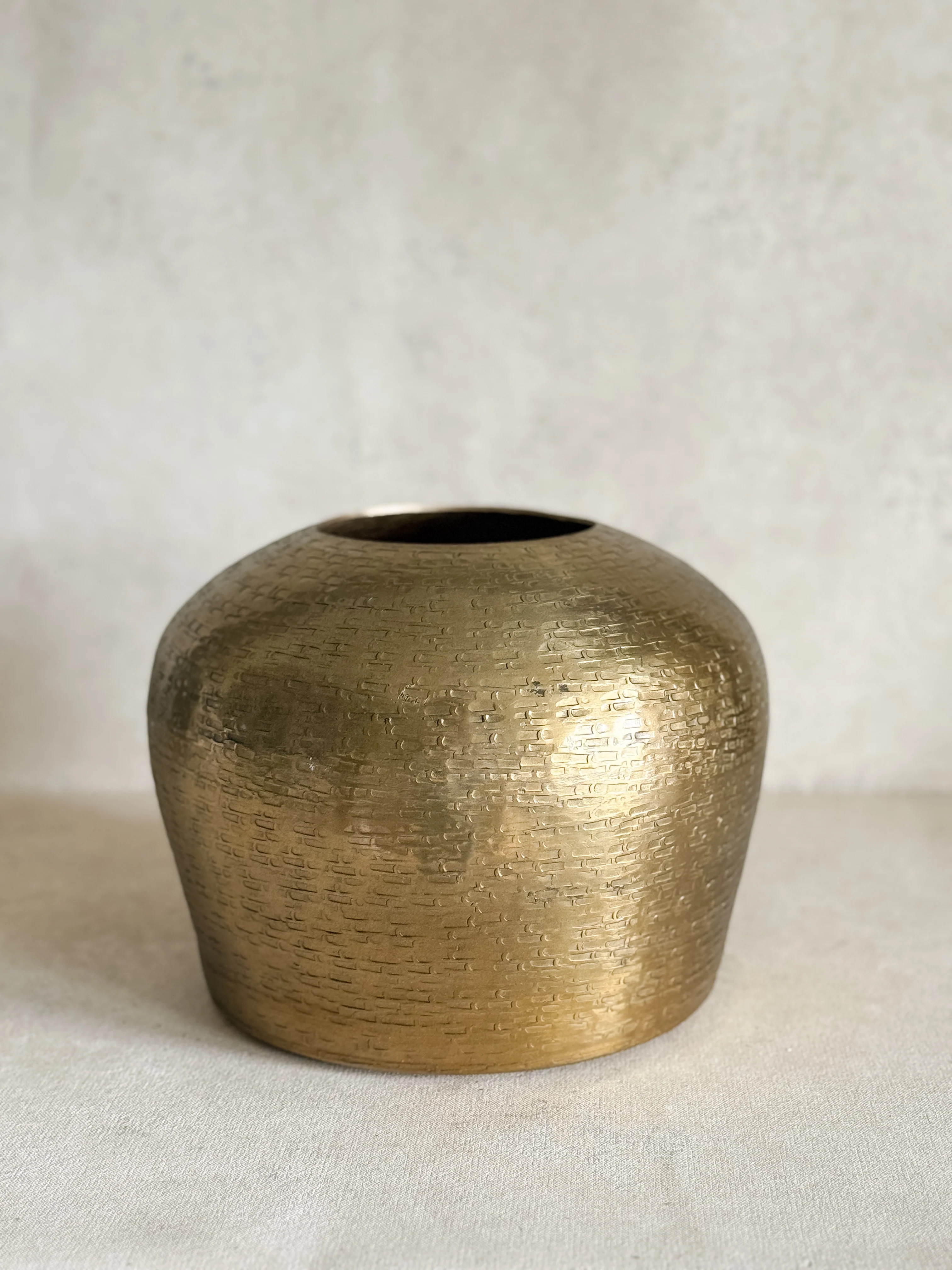 Small Textured Brass Vase | Cottage and Key