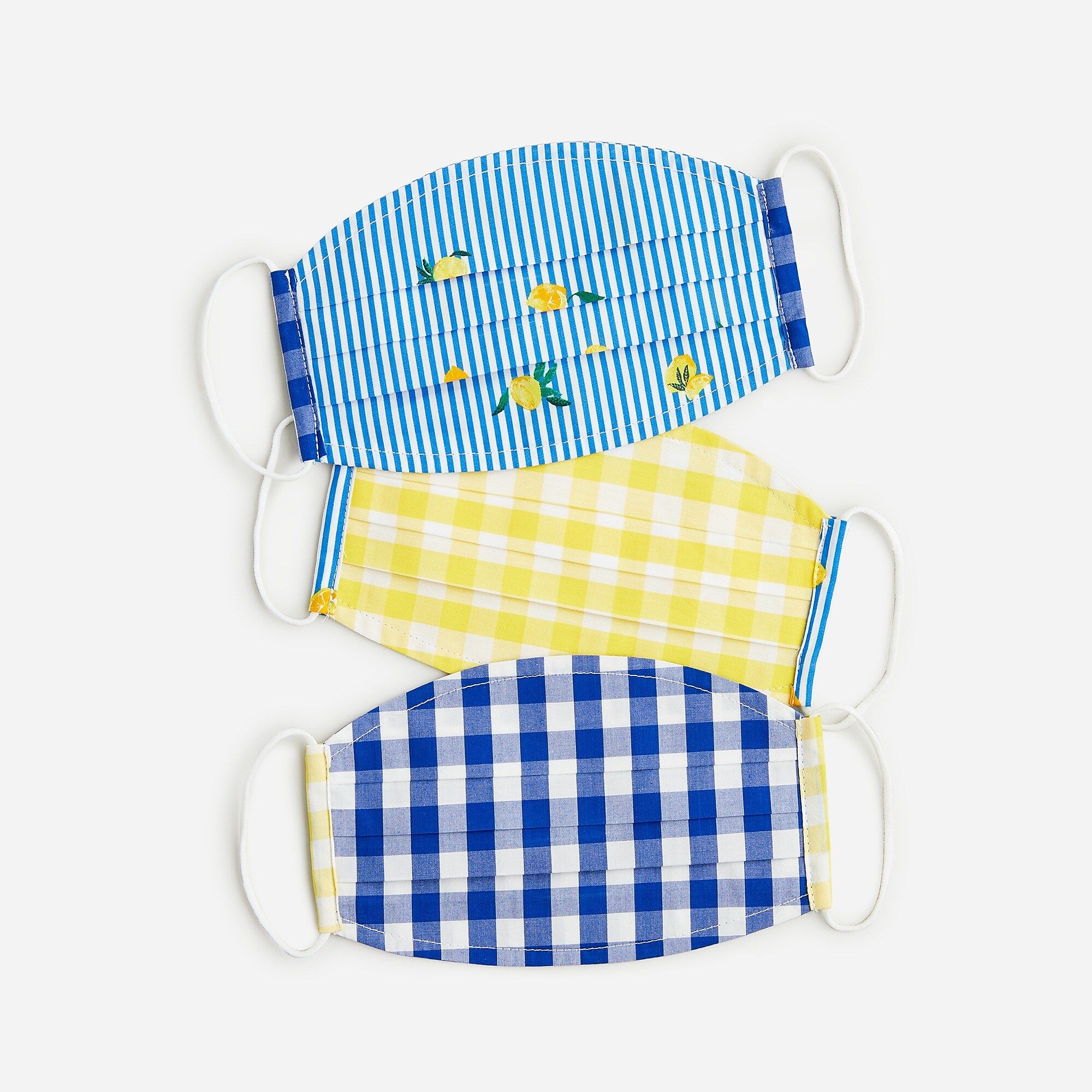 Pack-of-three nonmedical face masks in mixed prints | J.Crew US