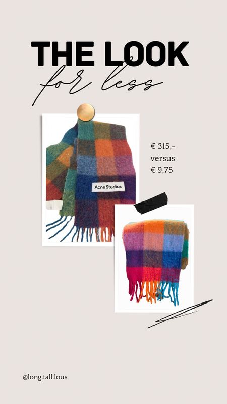The look for less. A much more affordable option for the Acne Studios viral plaid wool scarf. 

Acne studios, viral scarf, look for less, woolrich, scarf, sjaal, shawl



#LTKSeasonal #LTKGiftGuide #LTKeurope