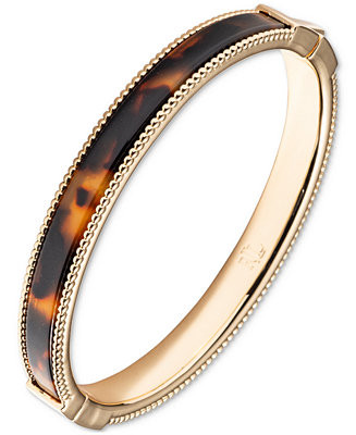Lauren Ralph Lauren Gold-Tone Tortoise-Look Bangle Bracelet  - Macy's | Macy's