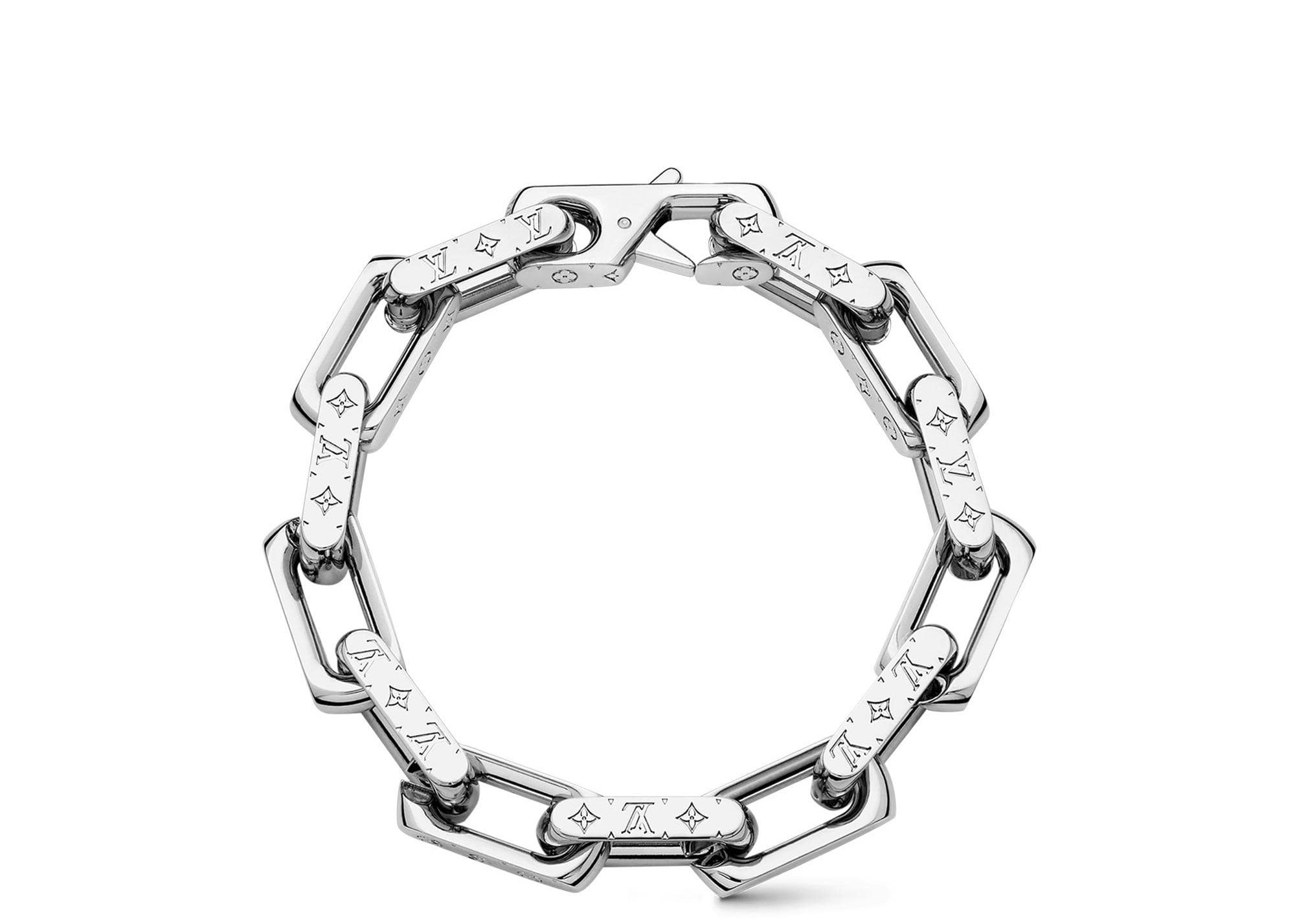 Men's Louis Vuitton Chain Bracelet Engraved Monogram in Silver | StockX