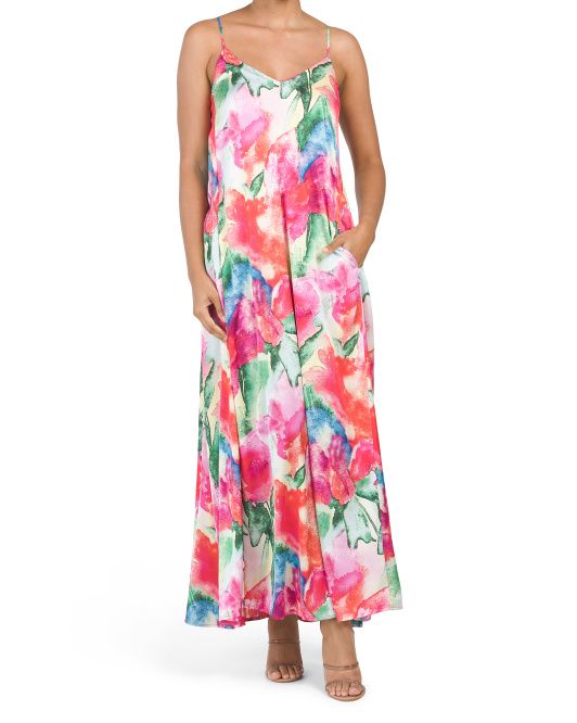 Sleeveless Floral Print Maxi Dress | TJ Maxx