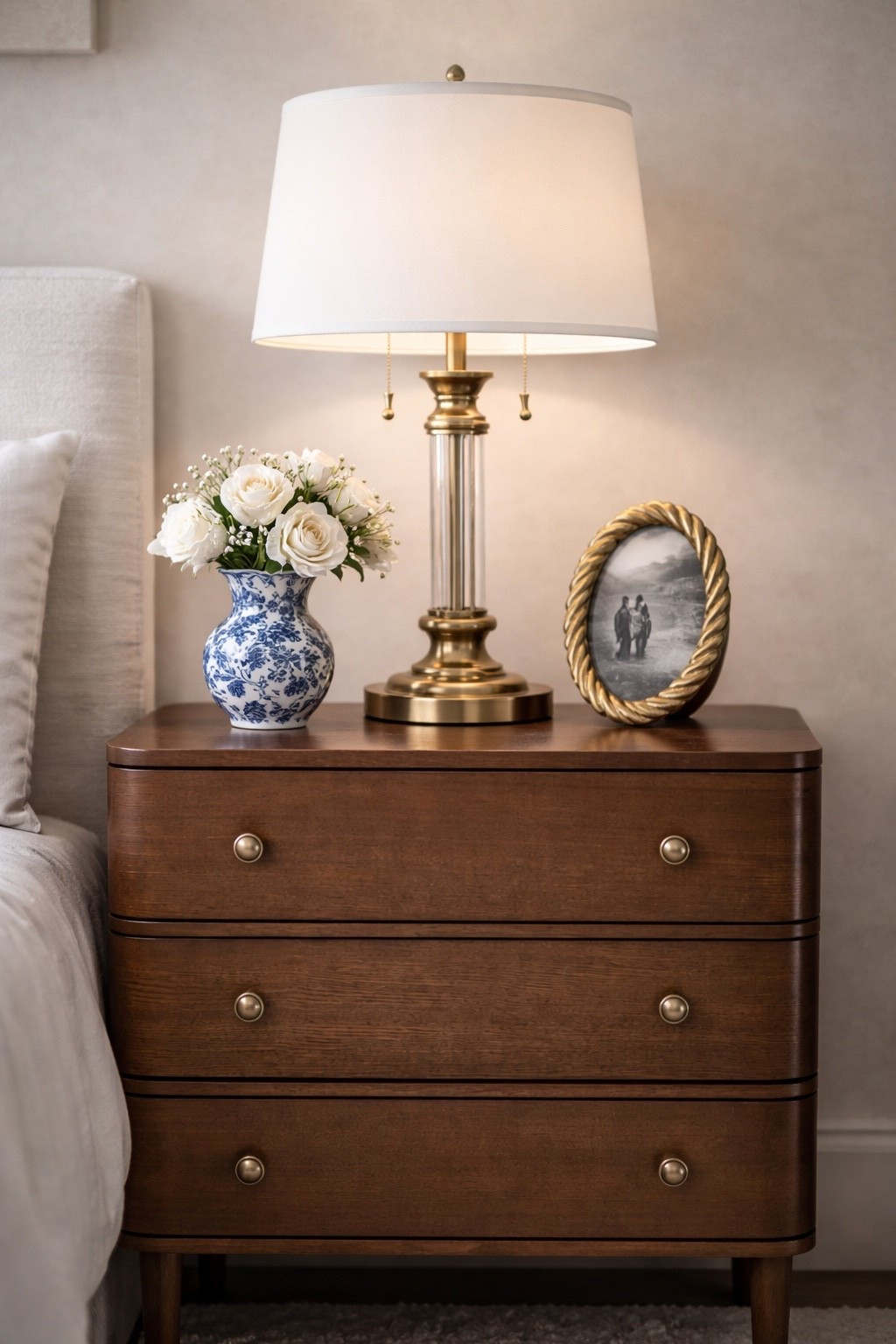 Some nightstand styling inspiration 🤍
I kept this look simple with a centered lamp, a small vase of flowers on one side and a decorative object such as a frame, candle or clock on the other side.

Save this for later if you’re refreshing your bedroom, and you can shop everything below.

AI render of my original design
#LTKHome

#LTKHome