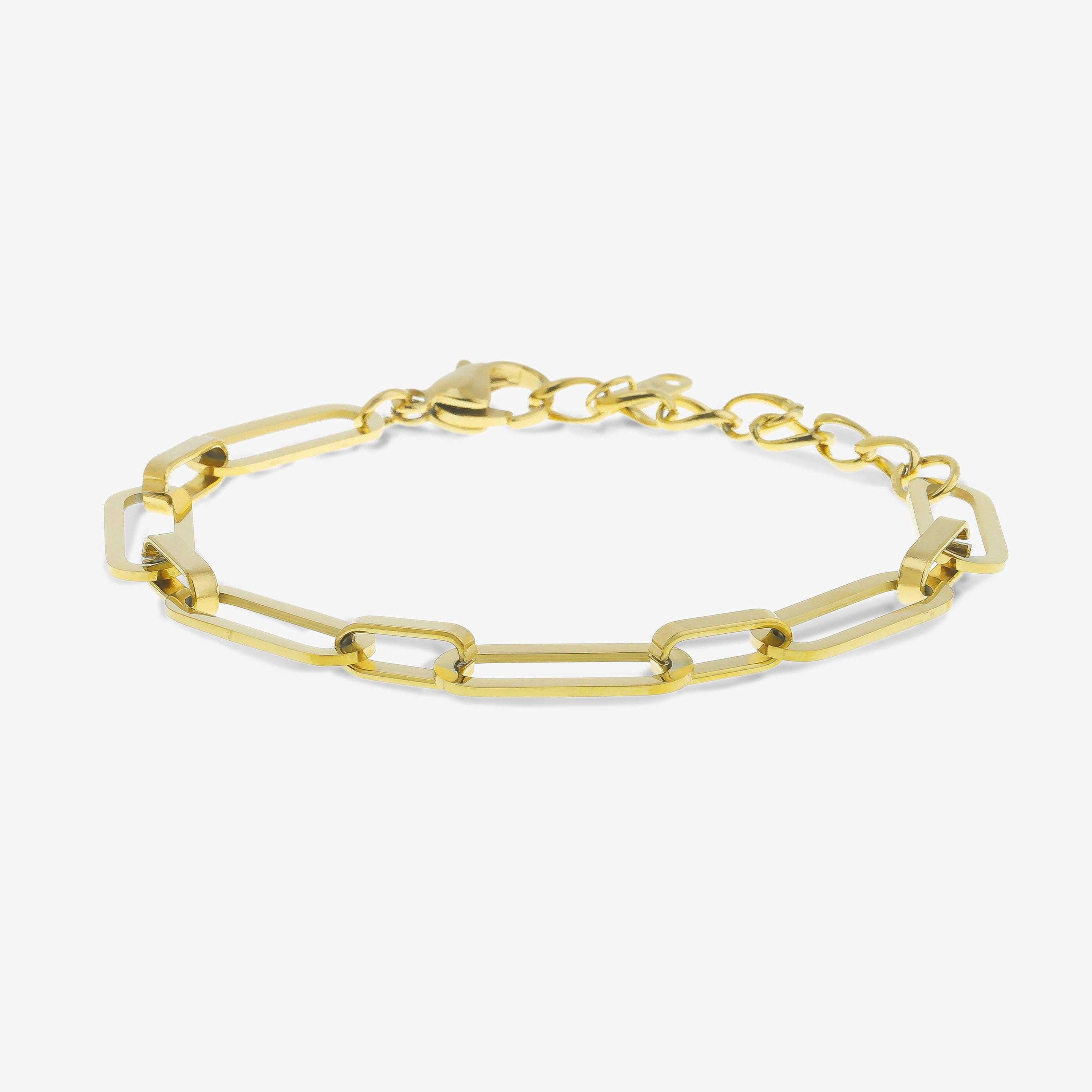 Paperclip Chain Gold Bracelet | Victoria Emerson