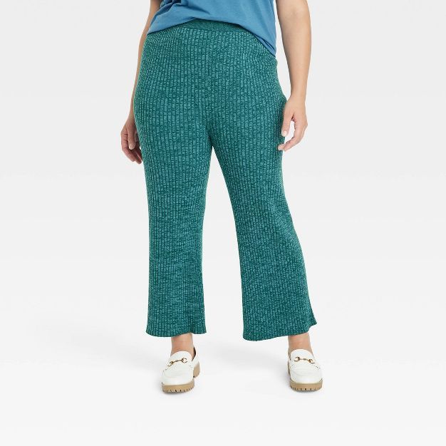Women's Plus Size High-Rise Ribbed Sweater Pants - Ava & Viv™ | Target