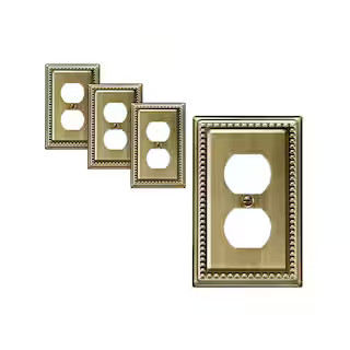 DEWENWILS 1-Gang Antique Brass Duplex Outlet Metal Wall Plates (4-Pack) HDWP03E - The Home Depot | The Home Depot