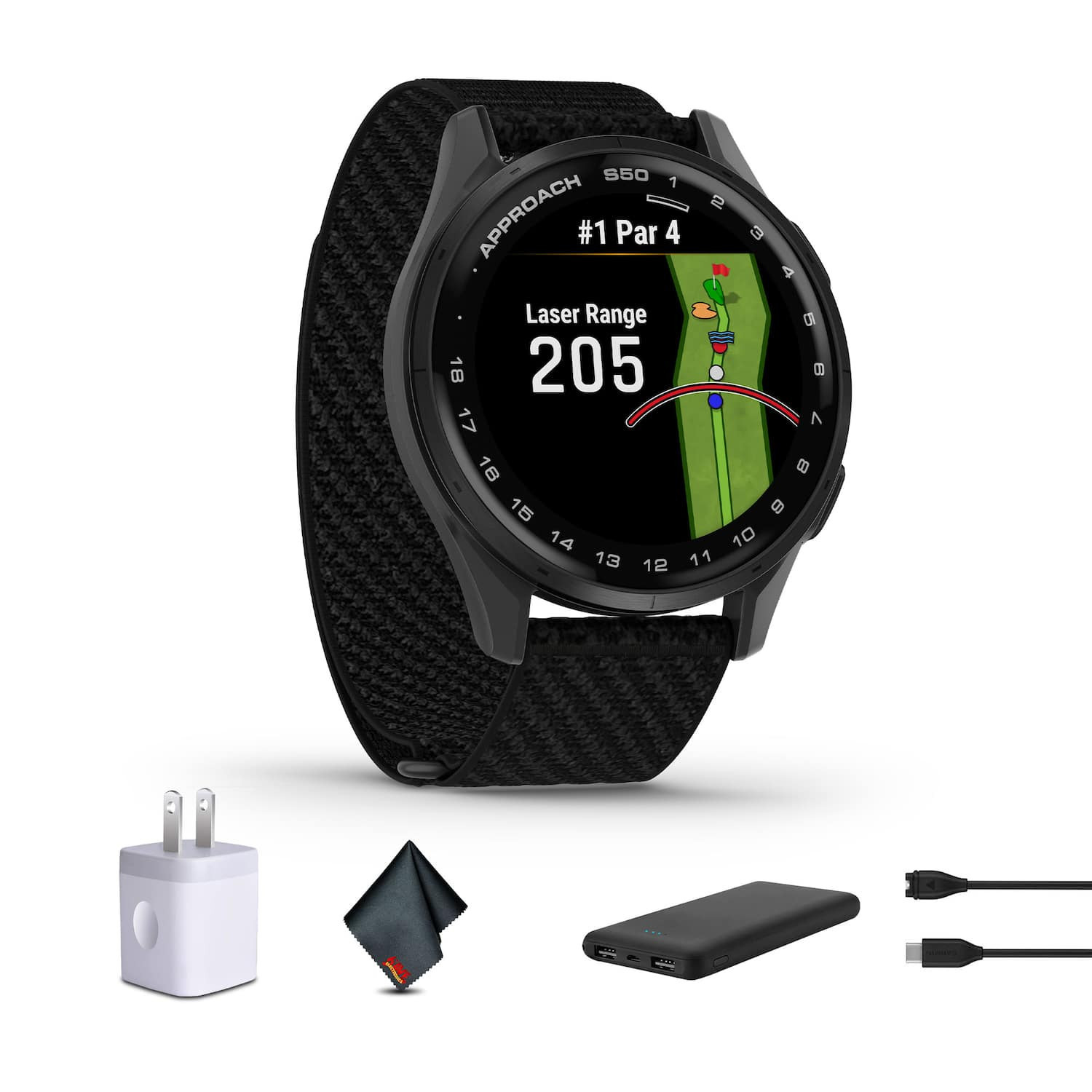 Bundle - Garmin - Approach S50 AMOLED GPS Golf Smartwatch - Black - (2025) | Best Buy U.S.