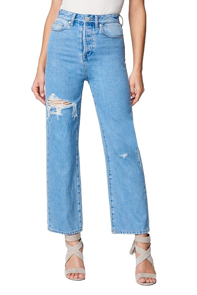 [BLANKNYC] Womens Five Pocket Ribcage Straight Leg Jean with Rips | Amazon (US)