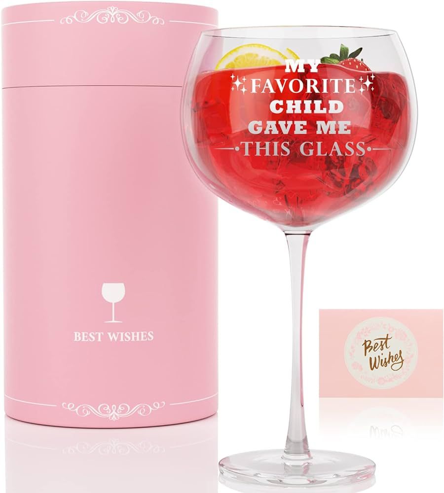 Mothers Day Gifts for Mom Wine Glass, 25OZ My Favorite Child Gave Me This Wine Gifts for Women, B... | Amazon (US)