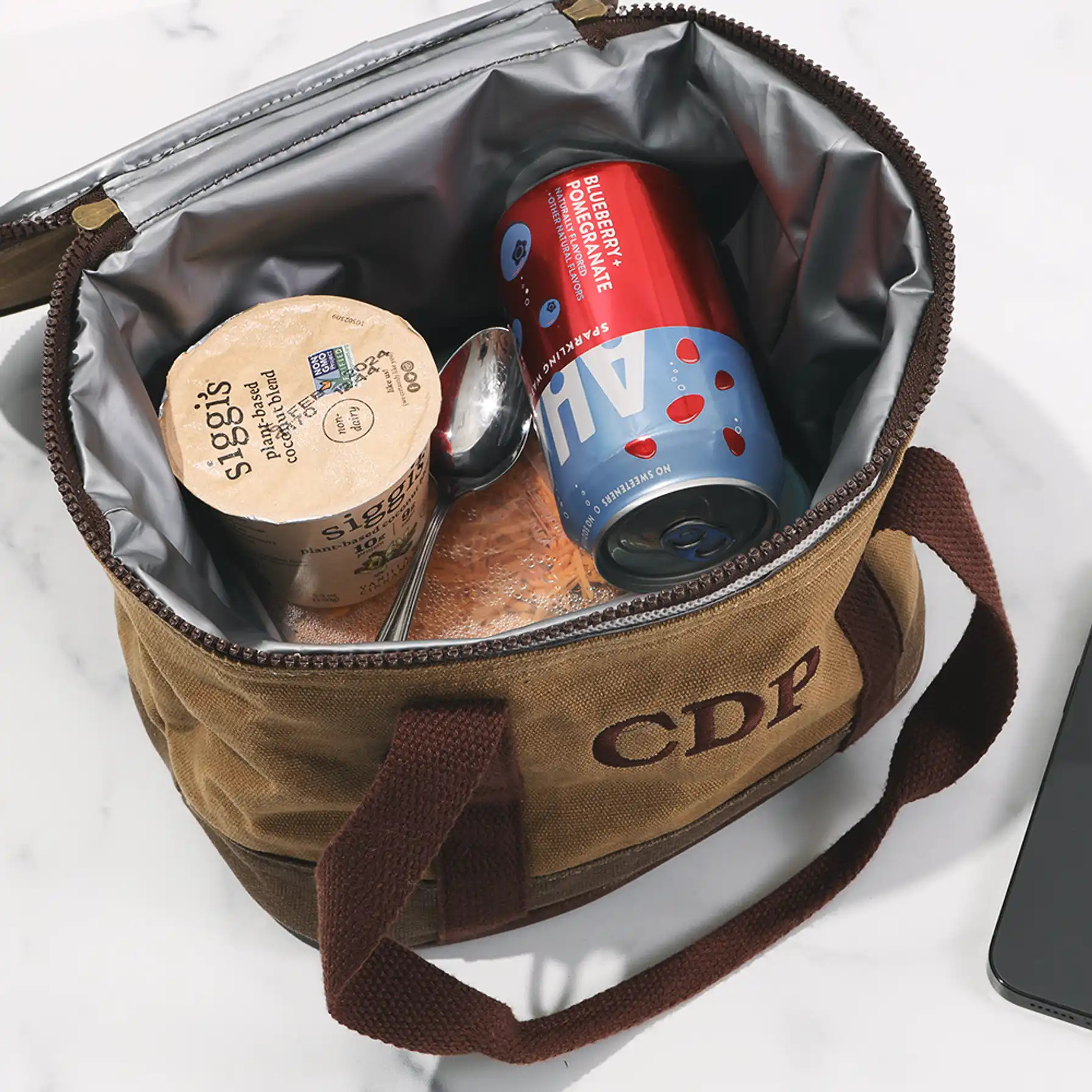 Personalized Waxed Canvas Small Cooler | Marleylilly