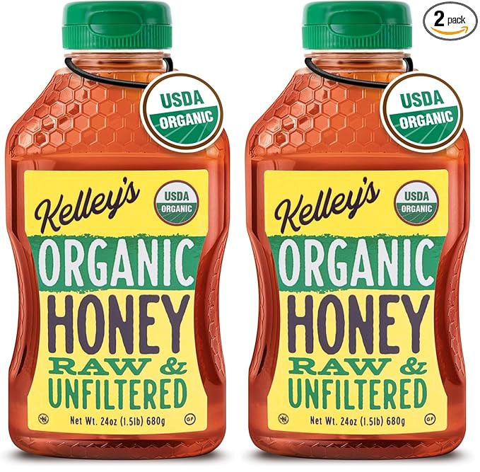 Kelley's 100% Organic Raw & Unfiltered Honey, USDA Certified, 24-ounce Squeeze Bottle – All Nat... | Amazon (US)