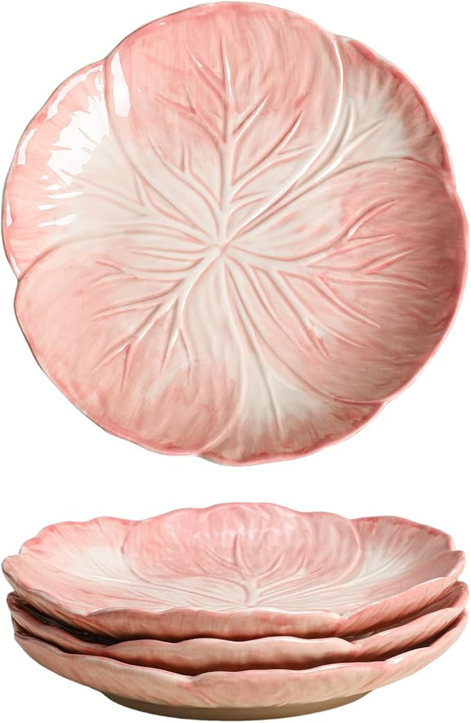 Gaolinci 7.5 Inches Cabbage Series Cartoon Ceramic Dinner Plate(Set of 4) | Amazon (US)