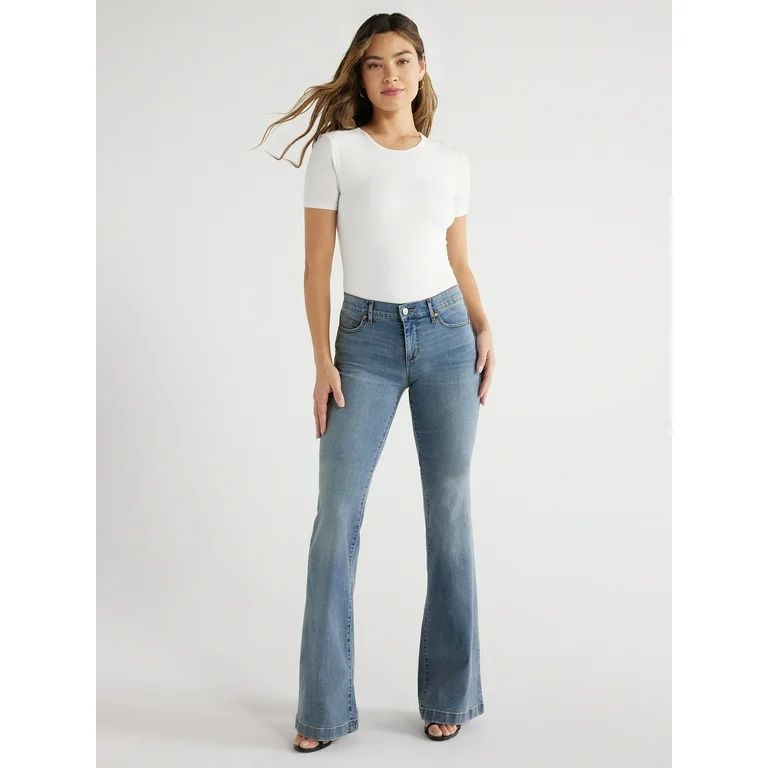Sofia Jeans Women's Lift and Sculpt Flare Low Rise Jeans, 33.5" Inseam, Sizes 0-20 | Walmart (US)
