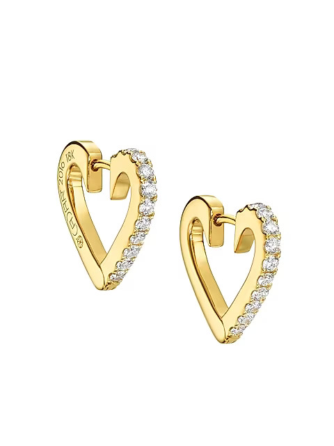 Endless 18K Yellow Gold & Diamond Small Heart Hoop Earrings | Saks Fifth Avenue