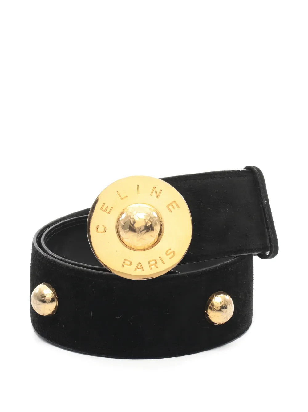 Celine Pre-Owned 2000s star ball suede belt - Black | Farfetch Global