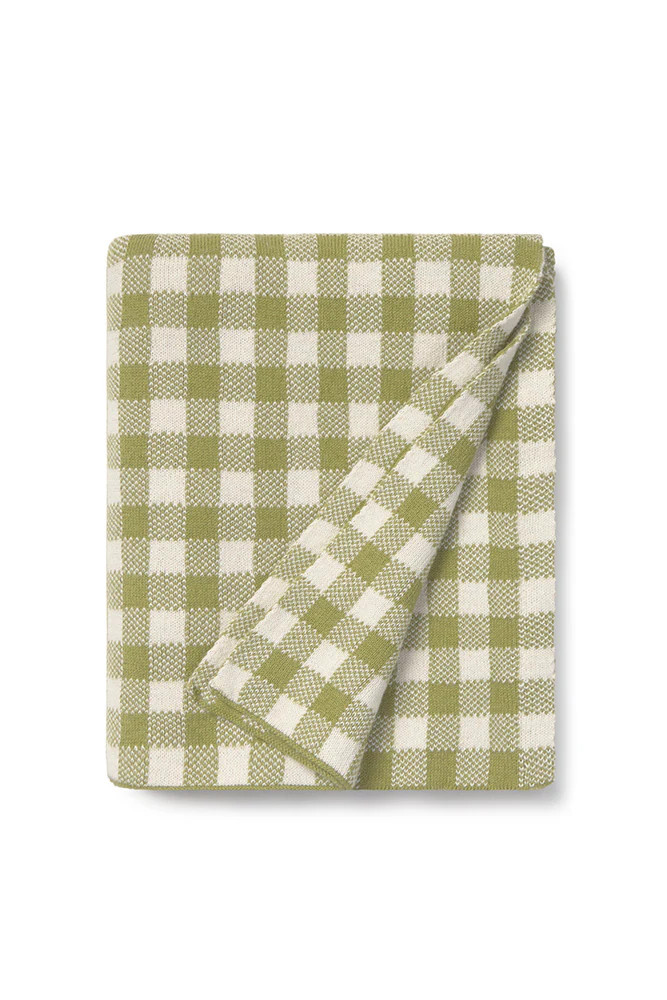KNITTED BLANKET VICHY MATCHA | Lorena Canals