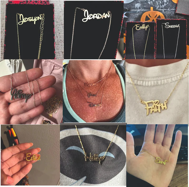 Necklace With Disney Fontdisney Font Name Necklacegold - Etsy | Etsy (US)