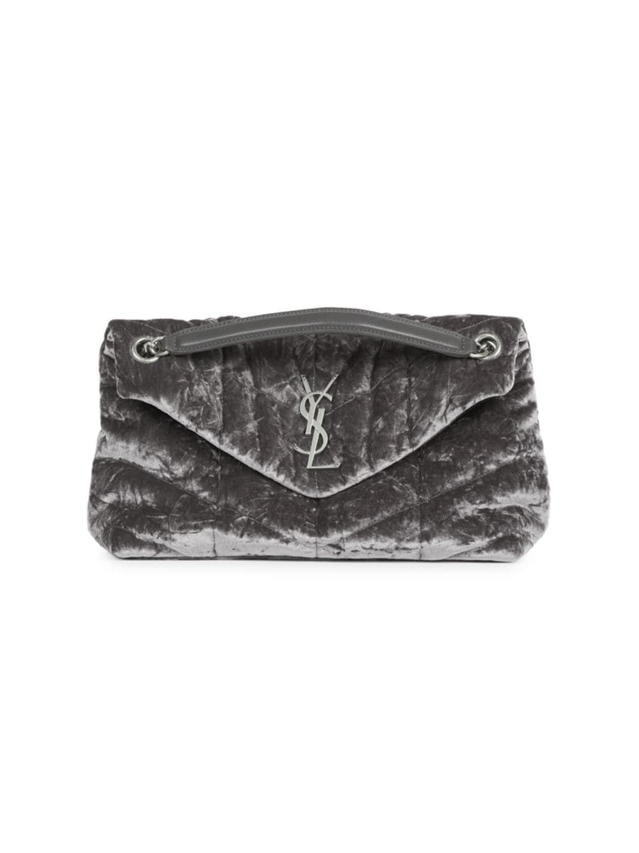 Puffer Small Chain Bag In Velvet And Smooth Leather | Saks Fifth Avenue