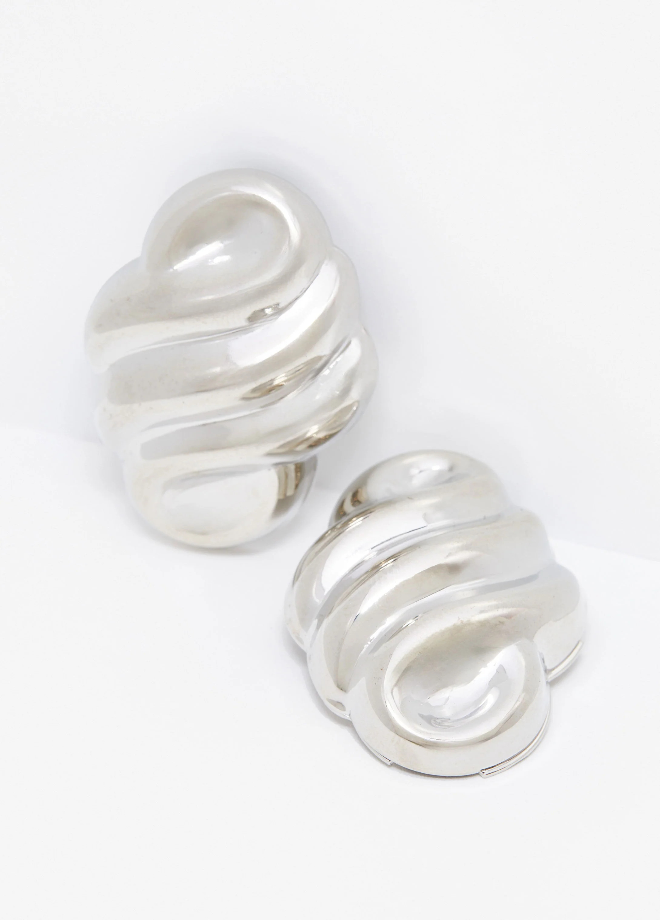 Swirl Silver Tone Earrings | Ashley Stewart