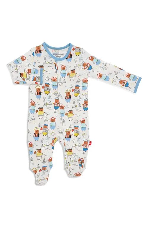 Magnetic Me Pirates Looty Magnetic Footie in Blue at Nordstrom, Size Preemie | Nordstrom