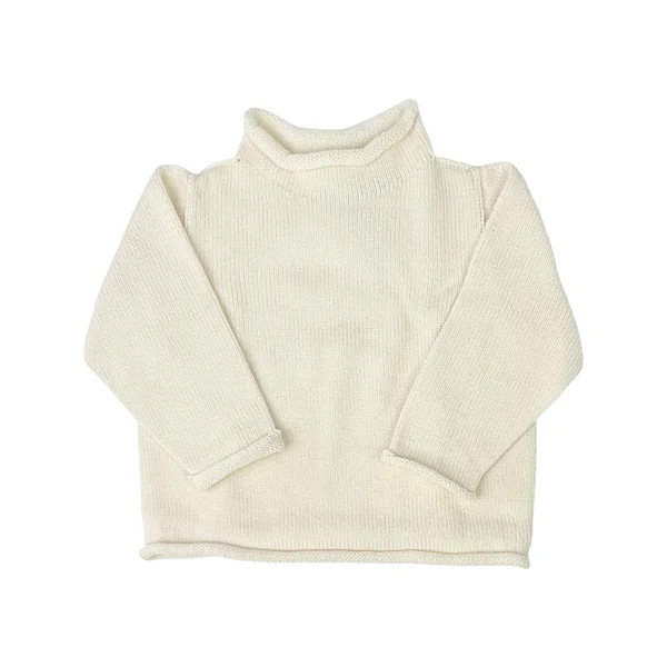 Natural Roll Neck Sweater | Saddle Stitches