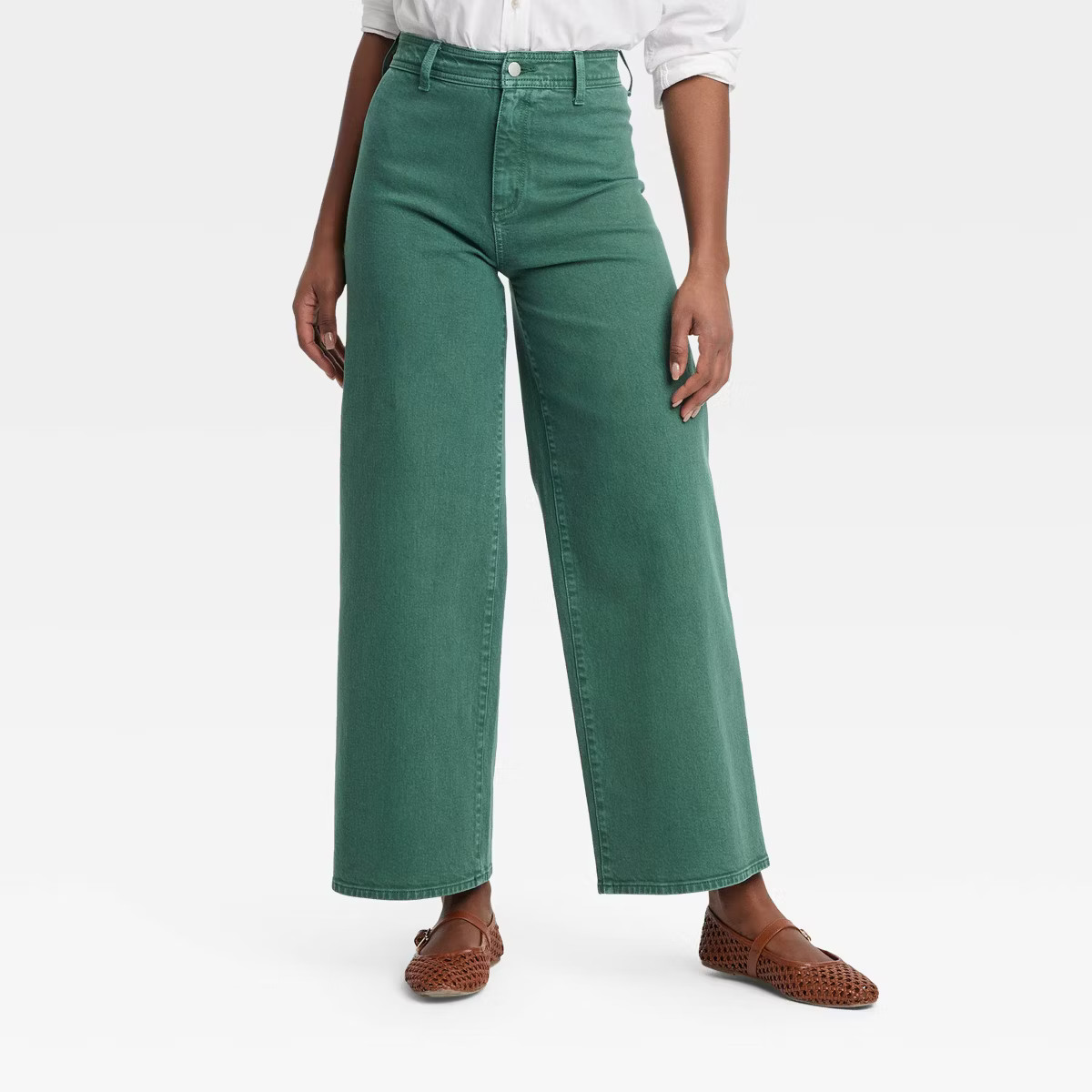 Women's High-Rise Sailor Wide Leg Ankle Jeans - Universal Thread™ Light Green 00 | Target