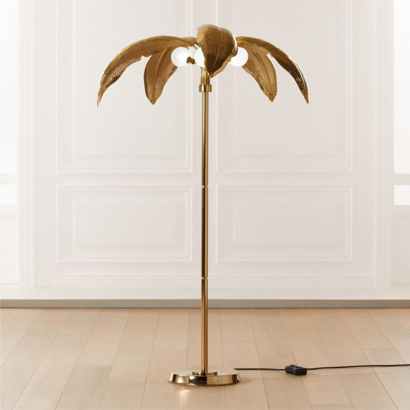 Palm Brass Finish Floor Lamp + Reviews | CB2 | CB2