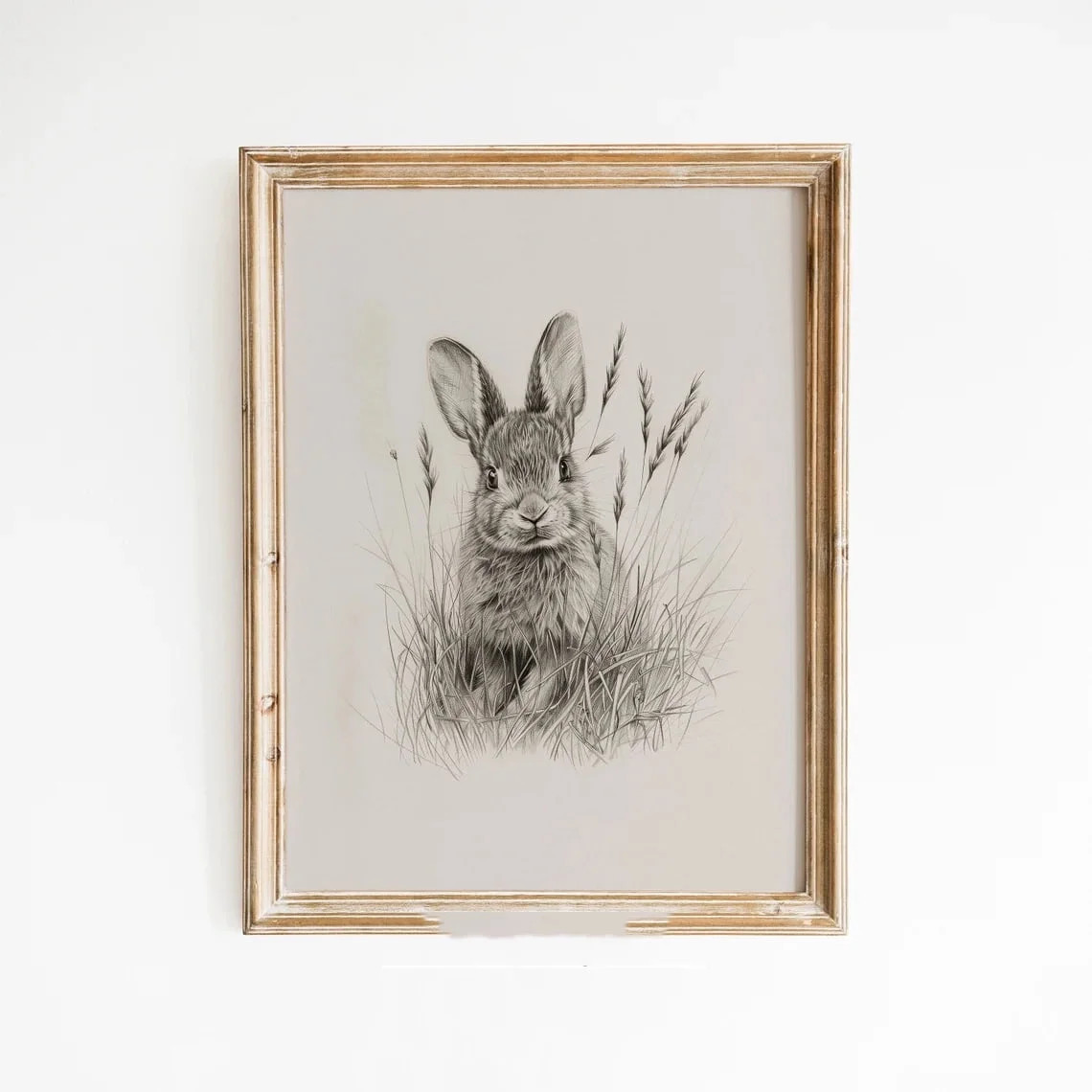 Vintage Easter Bunny Wall Art Print Antique Rabbit Sketch Poster Canvas Painting for Living Room ... | Walmart (US)