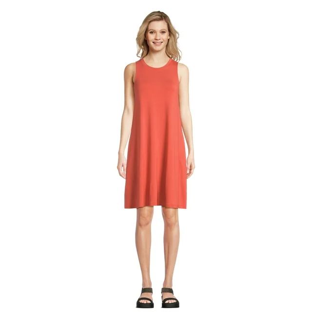 Time and Tru Women's Sleeveless Knit Swing Dress - Walmart.com | Walmart (US)