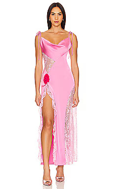 For Love & Lemons Keaton Maxi Dress in Pink from Revolve.com | Revolve Clothing (Global)