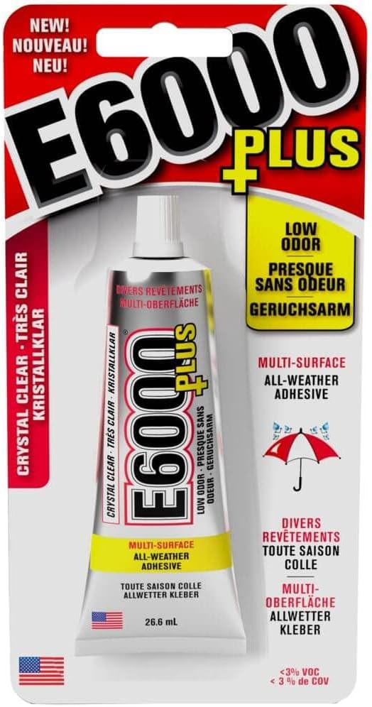 E6000 Eclectic Products inc. Plus Multi-purpose Clear Glue, Waterproof and Paintable, Strong Flex... | Amazon (US)