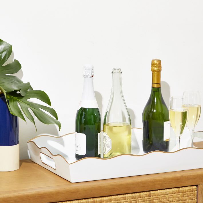 Scalloped Gold Rim Serving Tray | Mark and Graham