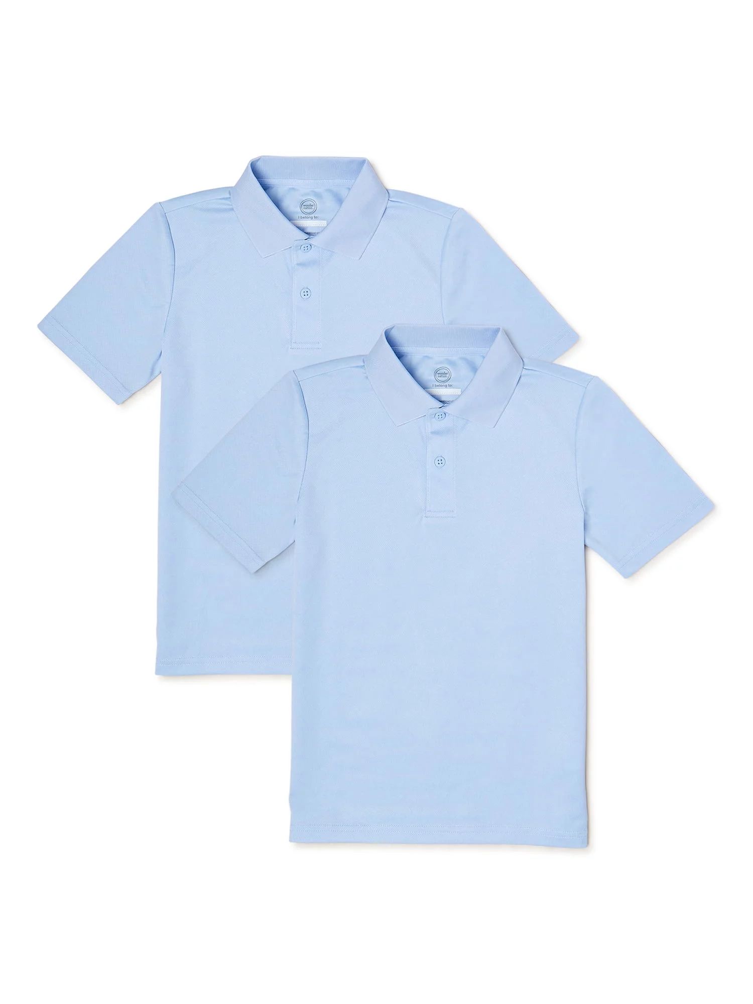 Wonder Nation Boys School Uniform Performance Short Sleeve Polo Shirt, 2-Pack, Sizes 4-18 - Walma... | Walmart (US)