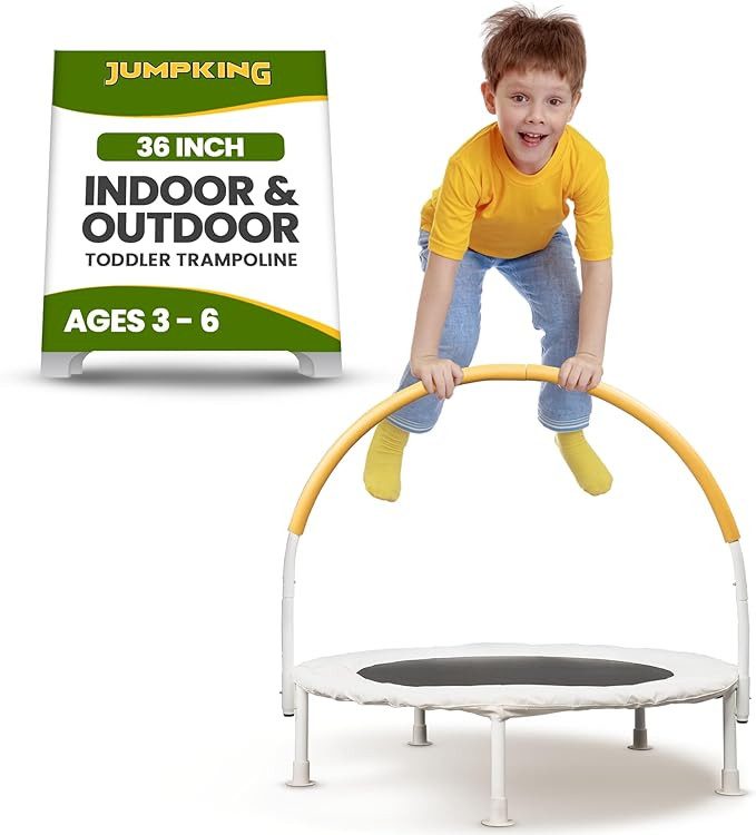 Jumpking 36 inch Indoor and Outdoor Toddler Trampoline with Bungie Cords, Powder Coated Rust Resi... | Amazon (US)