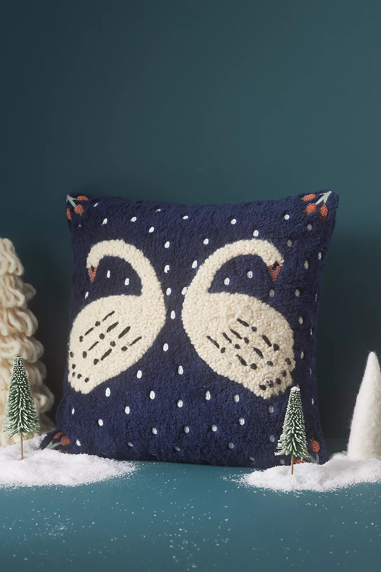 Mila Embroidered Faux-Shearling Pillow | Anthropologie (US)
