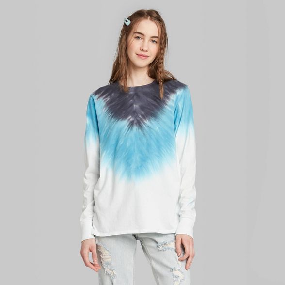 Women's Long Sleeve Tie-Dye T-Shirt - Wild Fable™ Blue | Target