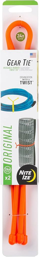 Nite Ize Gear Tie Reusable Rubber Twist Tie 24", 2-Pack, Bright Orange New Packaging | Amazon (US)
