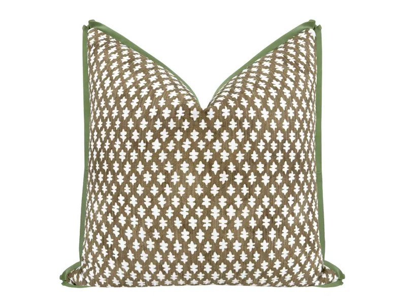 Tilly Print // Umber with Butterfly Flange | brown throw pillow | designer pillow | | Etsy (US)