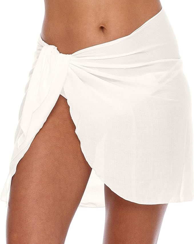 SHU-SHI Womens short Sarong Wraps - Swimsuit skirt Cover Up for Bikini Swimwear S-L | Amazon (US)