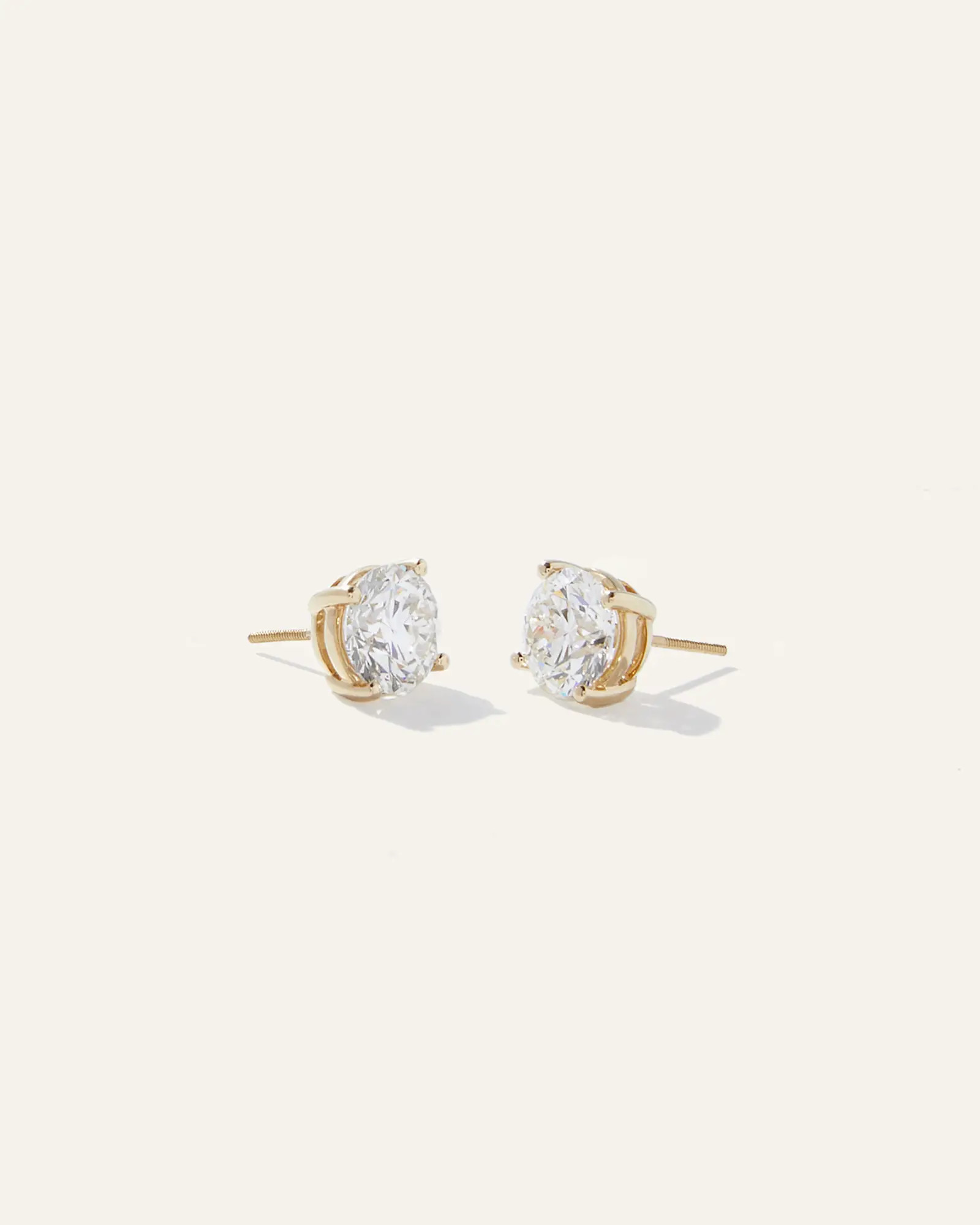 14K Gold Lab Grown Diamond Four-Prong Solitaire Studs | Quince