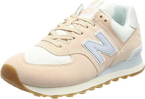 New Balance 574 Steel/Rose Water Suede Adult Trainers Shoes | Amazon (US)