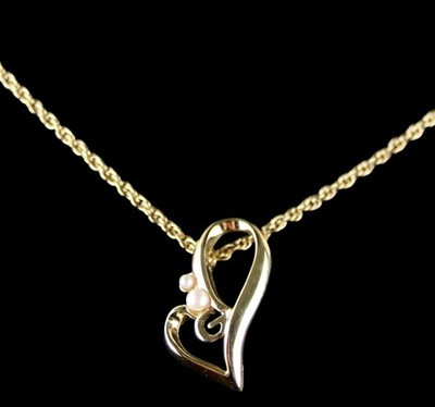 Givenchy Signed Vintage Gold Tone Open Heart faux Pearl Pendant Necklace | eBay US