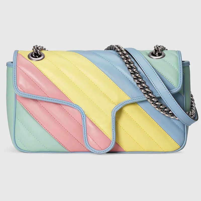 fashion Luxury Rainbow colors designer bag woman Marmont Shoulder Bags size 10x6x3 In model 44349... | DHGate