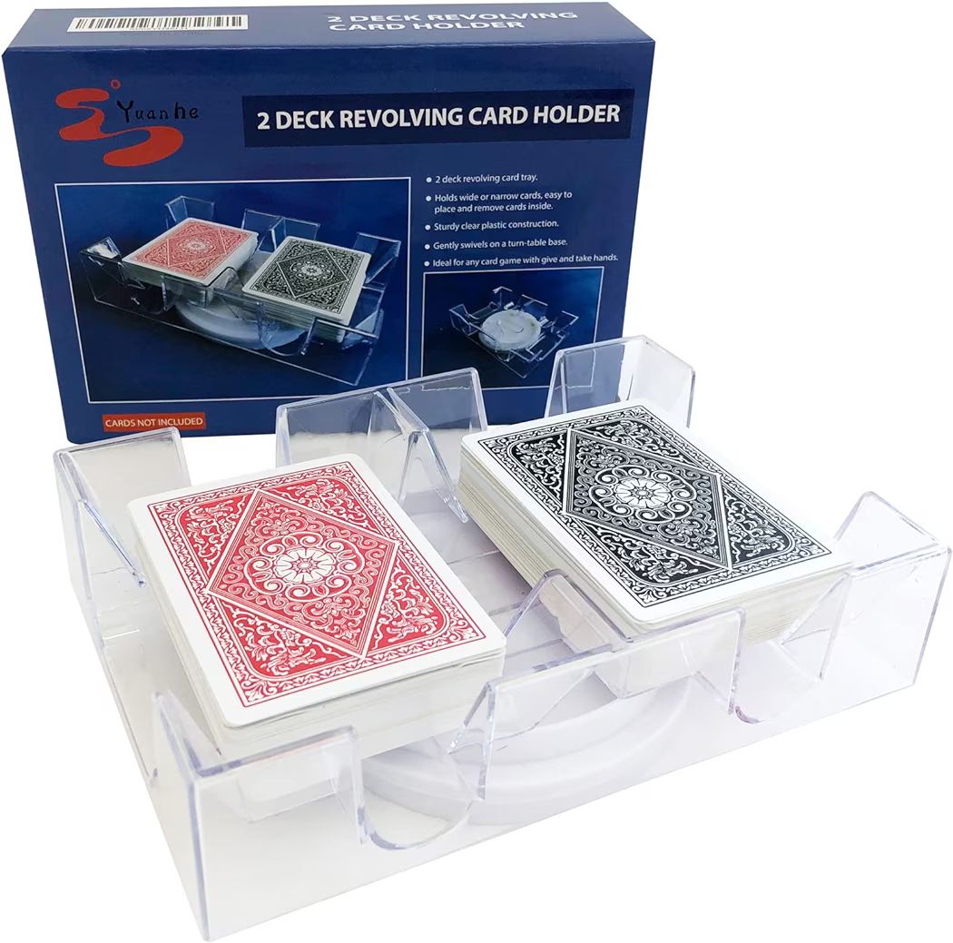 Yuanhe 2 Deck Rotating-Revolving Playing Card Tray, Card Holder | Amazon (US)