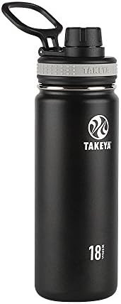 Takeya, Black Originals Vacuum-Insulated Stainless-Steel Water Bottle, 18oz, 18 oz | Amazon (US)