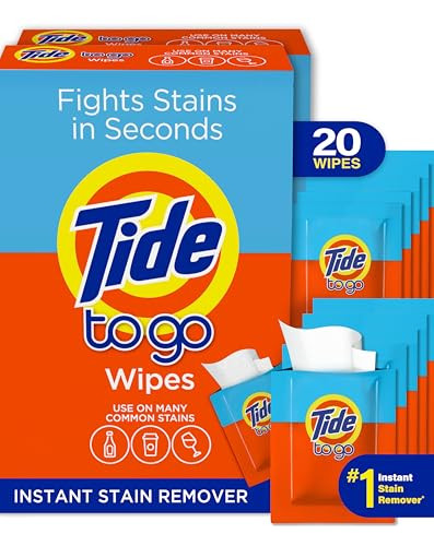 Tide Stain Remover for Clothes, Tide To Go Wipes, Instant Stain Remover for Clothes, Travel & Pocket Size, 20 Count | Amazon (US)