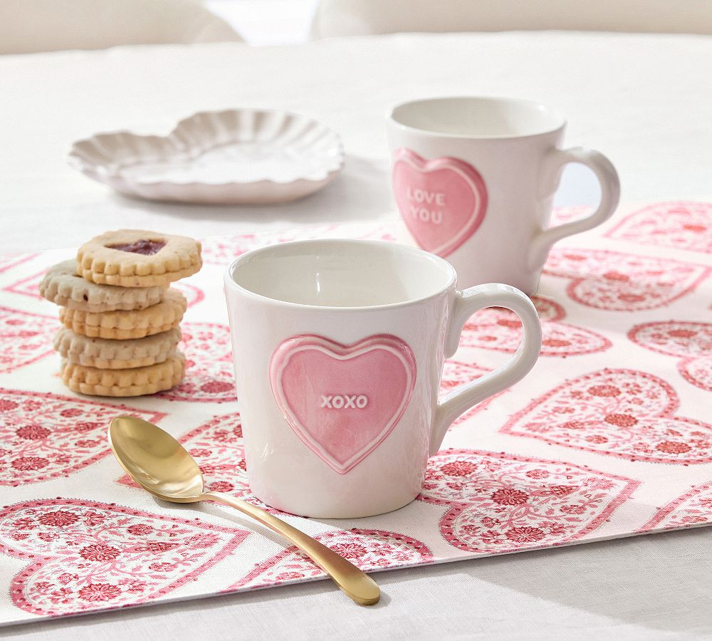 Conversation Hearts Stoneware Mug | Pottery Barn (US)