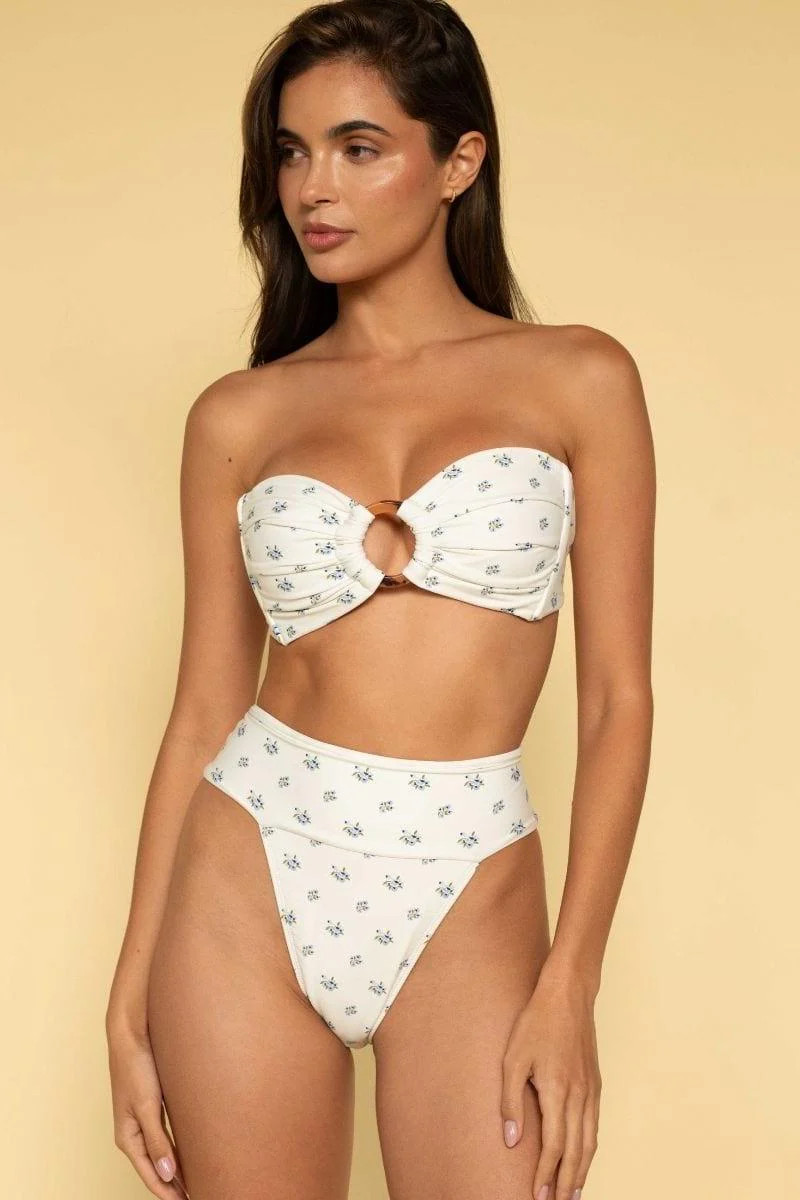 Heidi Floral Tori Ties Bandeau Bikini Top | Montce